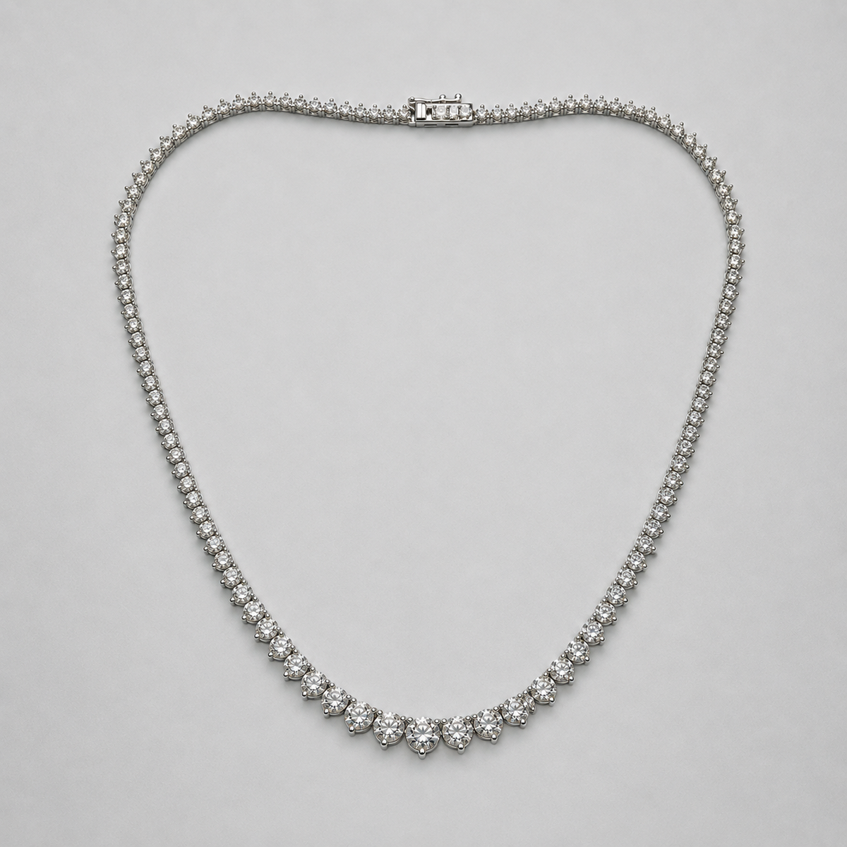 12.00 CT Graduated Diamond Tennis Necklace in 14K White Gold