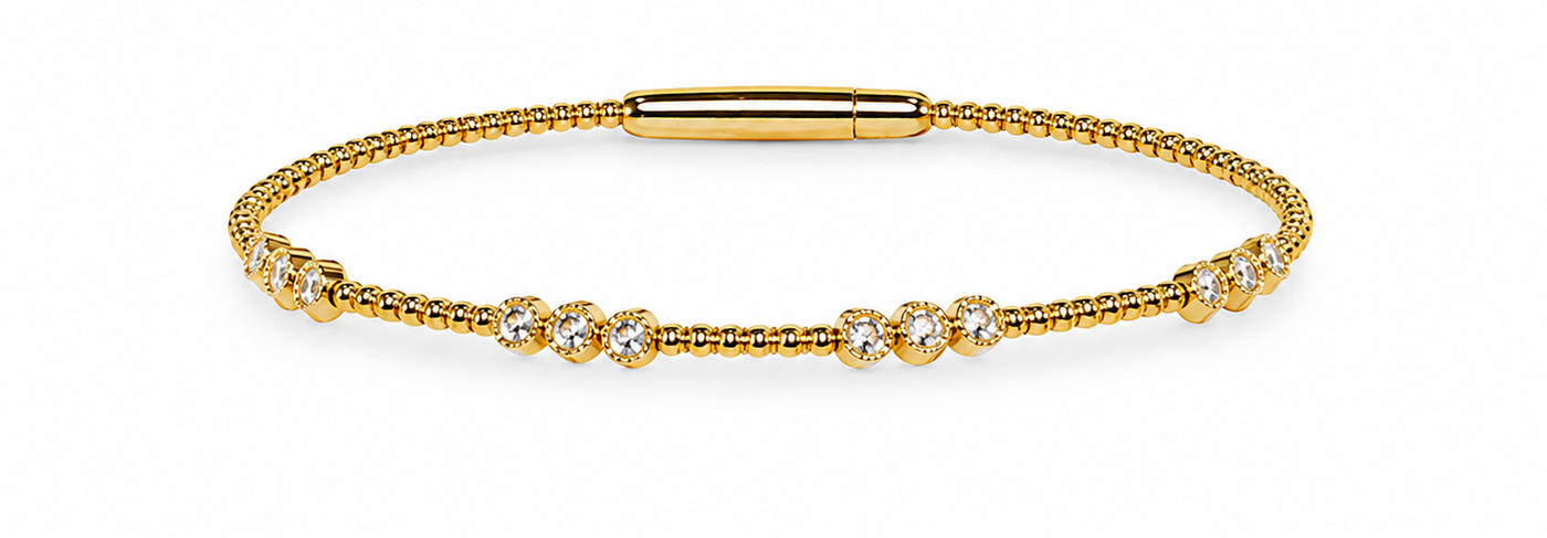 14K Yellow Gold Diamond Beaded Bracelet – 0.50 CTW