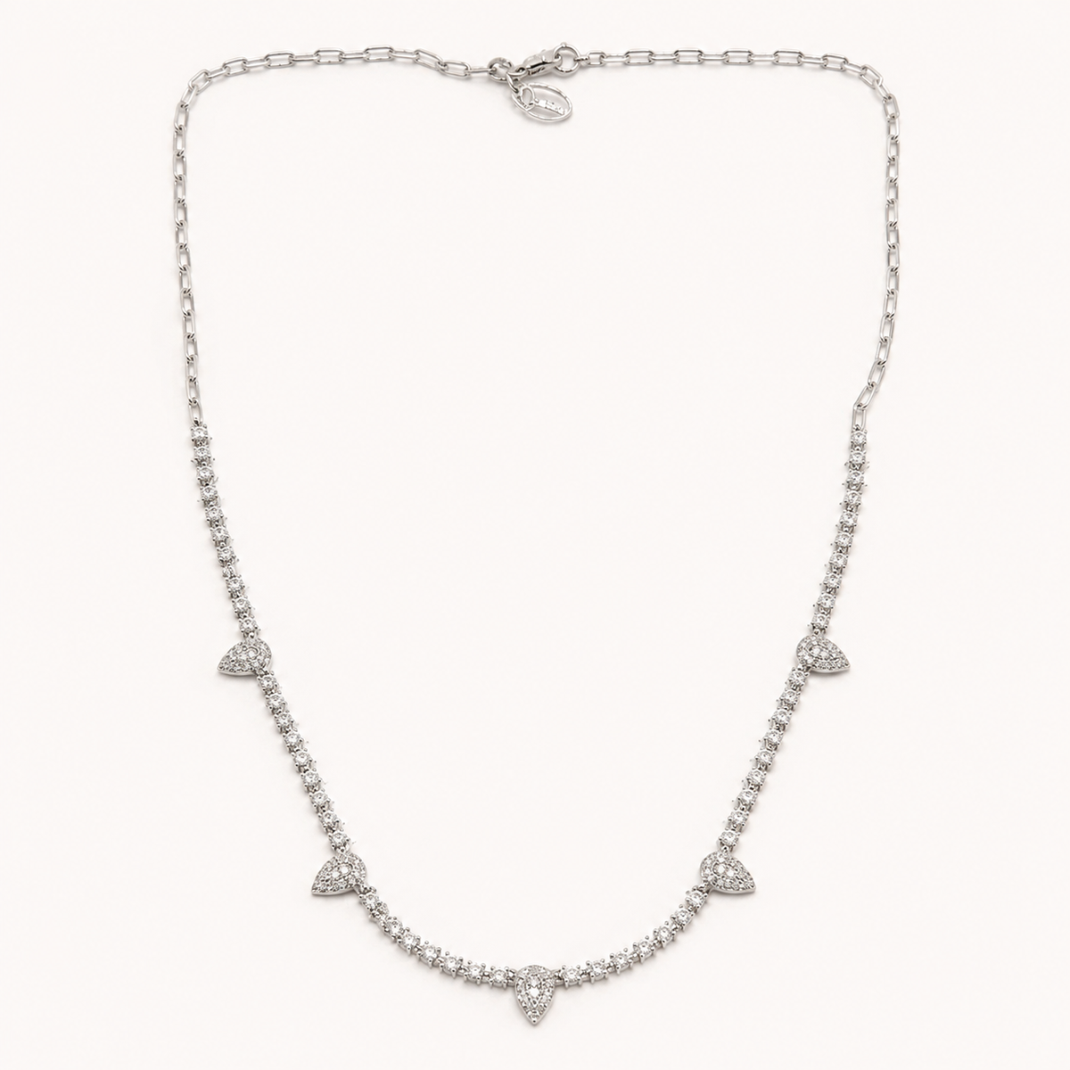 3.50 CT Pear-Drop Diamond Necklace in 14K White Gold
