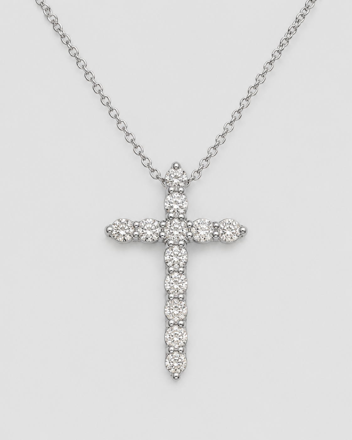 1.00 CT Diamond Cross Necklace – 14K White or Yellow Gold