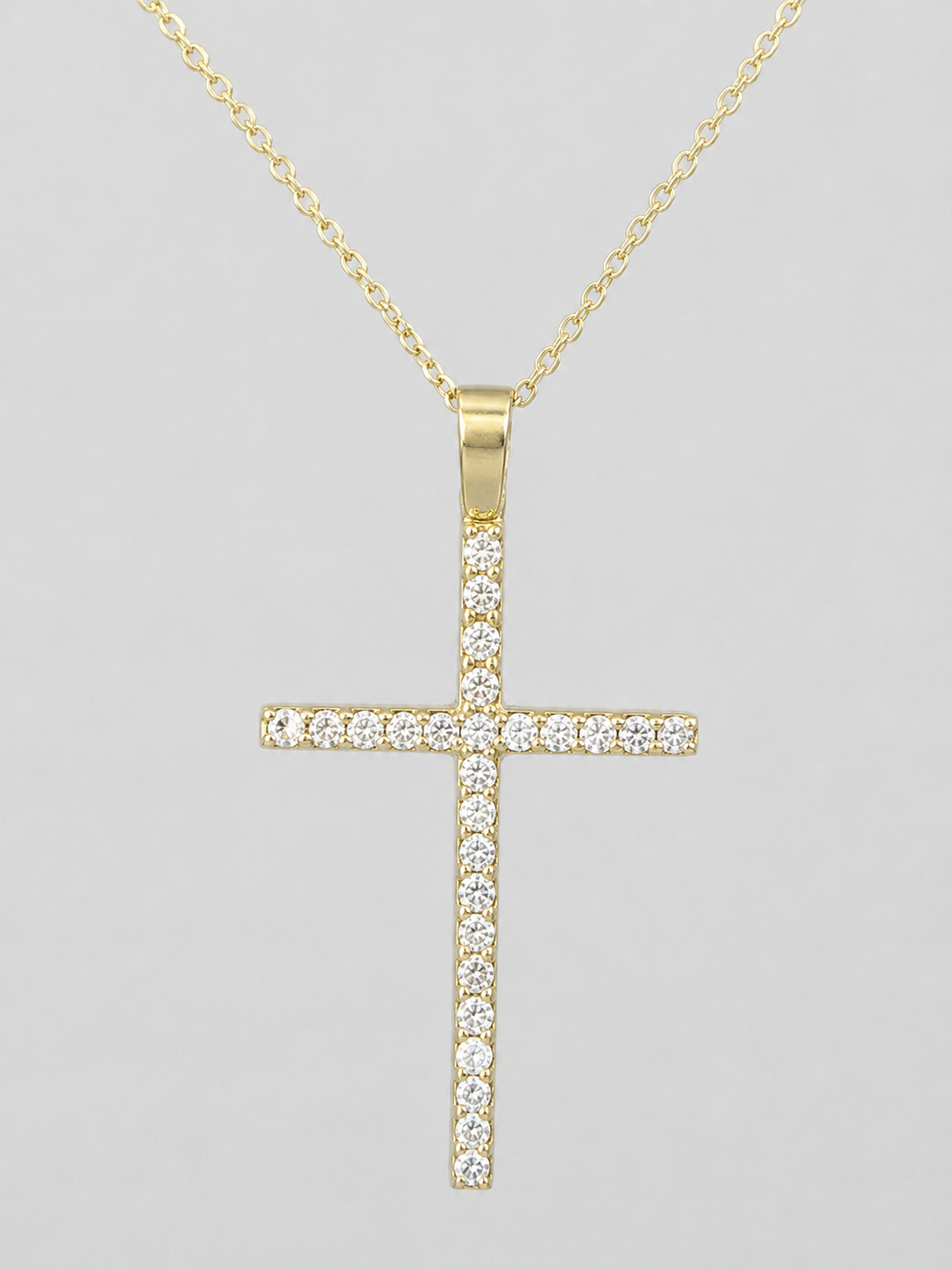 0.75 CT Diamond Cross Pendant in 14K Yellow Gold