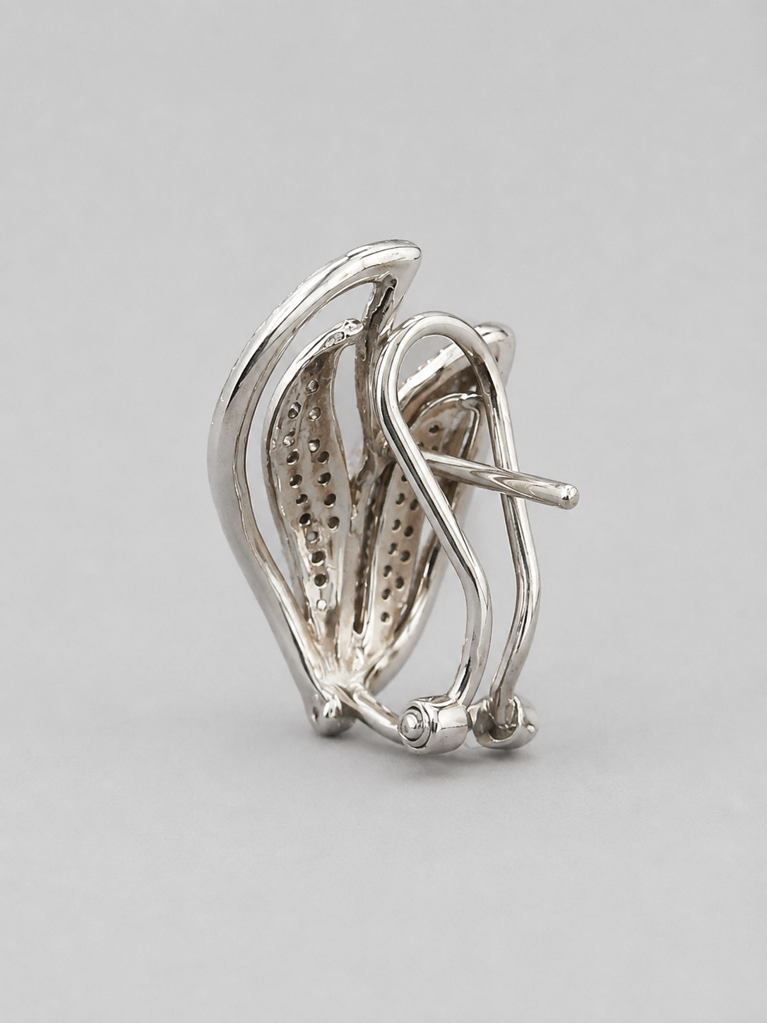 0.60 CT Diamond Leaf Earrings in 14K White Gold